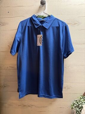 NWT ZITY performance polo golf shirt blue size L.